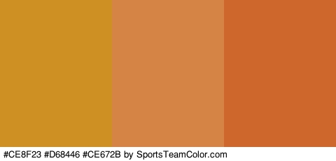 #CE8F23 #D68446 #CE672B Colors