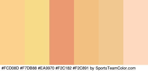 #FCD08D #F7DB88 #EA9970 #F2C182 #F2C891 #FFD9BF Colors