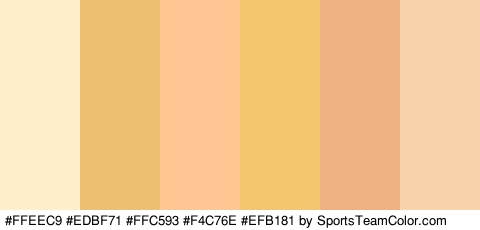 #FFEEC9 #EDBF71 #FFC593 #F4C76E #EFB181 #F7D2AA Colors