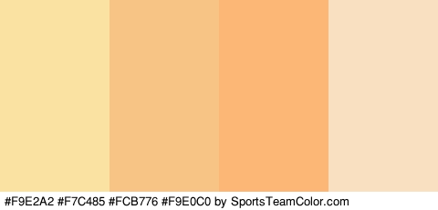 #F9E2A2 #F7C485 #FCB776 #F9E0C0 Colors