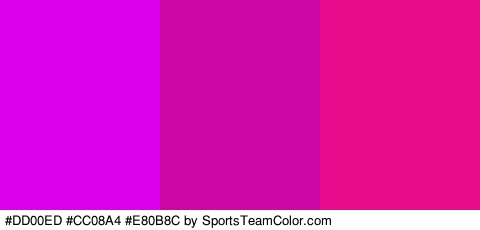 #DD00ED #CC08A4 #E80B8C Colors