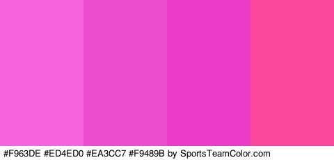 #F963DE #ED4ED0 #EA3CC7 #F9489B Colors