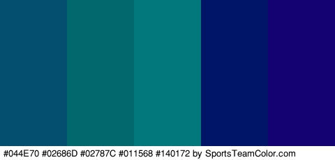 #044E70 #02686D #02787C #011568 #140172 Colors