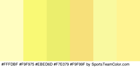 #FFFDBF #F9F975 #EBED6D #F7E079 #F9F99F #FFF491 Colors