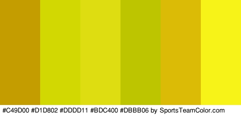 #C49D00 #D1D802 #DDDD11 #BDC400 #DBBB06 #F7F318 Colors