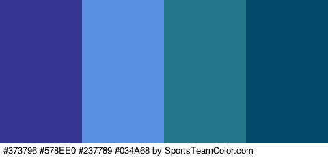 #373796 #578EE0 #237789 #034A68 Colors