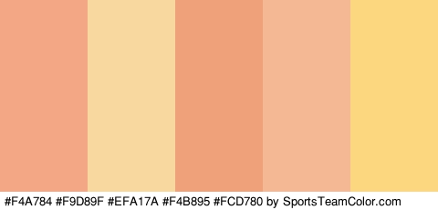 #F4A784 #F9D89F #EFA17A #F4B895 #FCD780 Colors