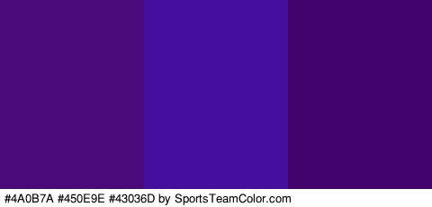 #4A0B7A #450E9E #43036D Colors