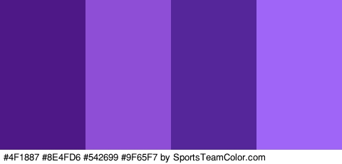 #4F1887 #8E4FD6 #542699 #9F65F7 Colors