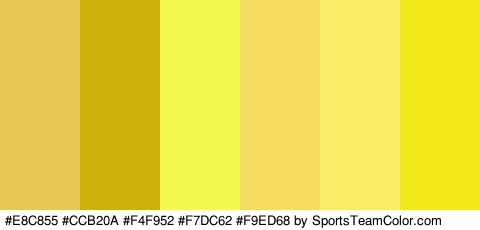 #E8C855 #CCB20A #F4F952 #F7DC62 #F9ED68 #F2EA18 Colors