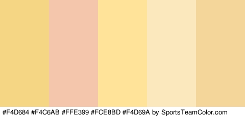 #F4D684 #F4C6AB #FFE399 #FCE8BD #F4D69A Colors