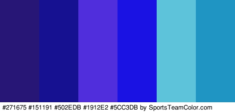 #271675 #151191 #502EDB #1912E2 #5CC3DB #1F95C4 Colors