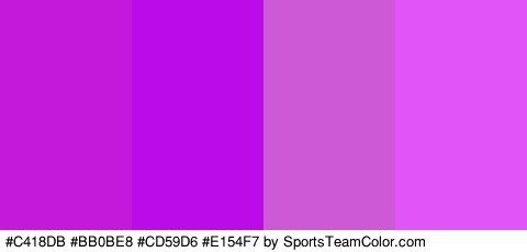 #C418DB #BB0BE8 #CD59D6 #E154F7 Colors