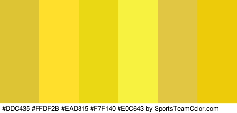 #DDC435 #FFDF2B #EAD815 #F7F140 #E0C643 #EDCB0B Colors