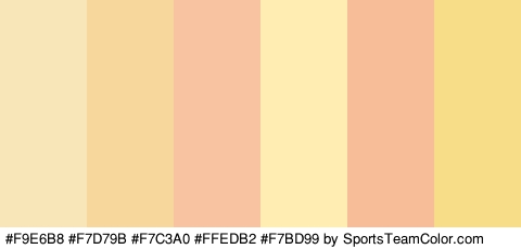 #F9E6B8 #F7D79B #F7C3A0 #FFEDB2 #F7BD99 #F7DD88 Colors