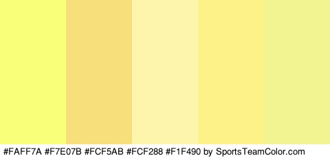 #FAFF7A #F7E07B #FCF5AB #FCF288 #F1F490 Colors