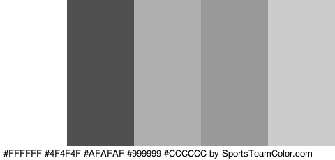 #FFFFFF #4F4F4F #AFAFAF #999999 #CCCCCC Colors