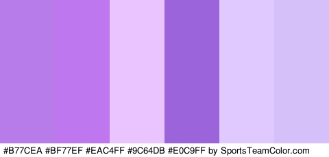 #B77CEA #BF77EF #EAC4FF #9C64DB #E0C9FF #D6C0F9 Colors