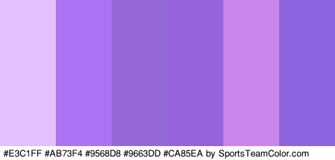 #E3C1FF #AB73F4 #9568D8 #9663DD #CA85EA #8C64E0 Colors