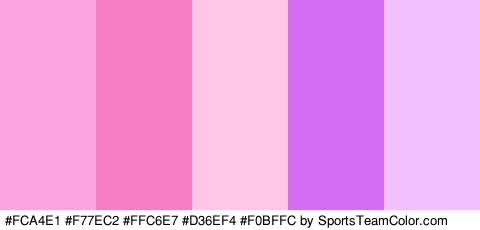 #FCA4E1 #F77EC2 #FFC6E7 #D36EF4 #F0BFFC Colors