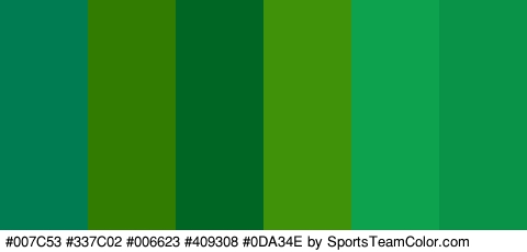 #007C53 #337C02 #006623 #409308 #0DA34E #089349 Colors