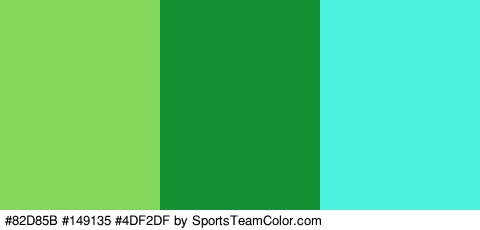 #82D85B #149135 #4DF2DF Colors