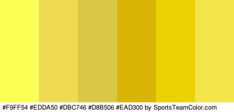 #F9FF54 #EDDA50 #DBC746 #D8B506 #EAD300 #F2E44D Colors