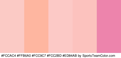 #FCCAC4 #FFB6A0 #FCC9C7 #FCC2BD #ED84AB Colors