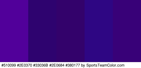 #510099 #2E0370 #33036B #2E0684 #380177 Colors