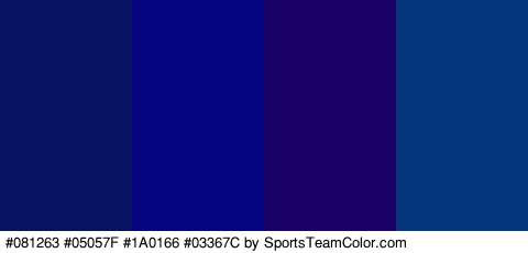 #081263 #05057F #1A0166 #03367C Colors