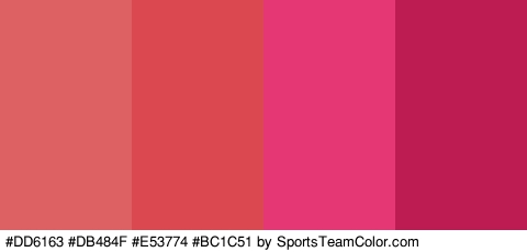 #DD6163 #DB484F #E53774 #BC1C51 Colors