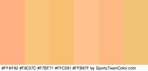 #FFAF82 #F9C57C #F7BF71 #FFC291 #FFB87F #EFC475 Colors