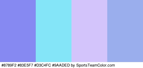 #8789F2 #83E5F7 #D3C4FC #9AADED Colors