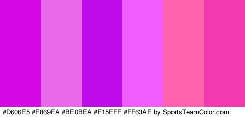 #D606E5 #E869EA #BE0BEA #F15EFF #FF63AE #F23AAE Colors