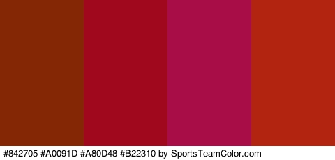 #842705 #A0091D #A80D48 #B22310 Colors