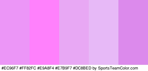 #EC96F7 #FF82FC #E9A8F4 #E7B9F7 #DC8BED Colors