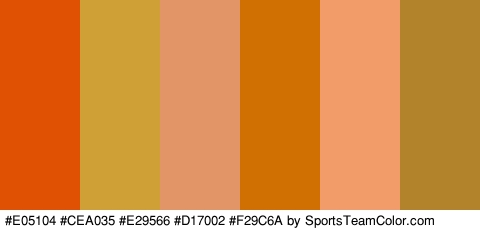 #E05104 #CEA035 #E29566 #D17002 #F29C6A #B2832A Colors