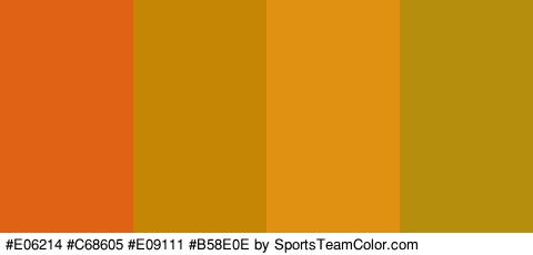 #E06214 #C68605 #E09111 #B58E0E Colors