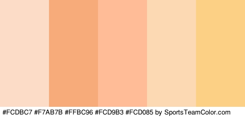 #FCDBC7 #F7AB7B #FFBC96 #FCD9B3 #FCD085 Colors