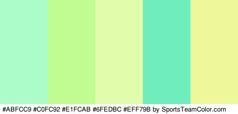 #ABFCC9 #C0FC92 #E1FCAB #6FEDBC #EFF79B Colors