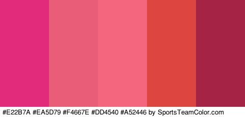 #E22B7A #EA5D79 #F4667E #DD4540 #A52446 Colors