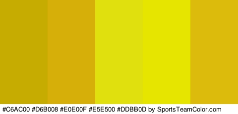 #C6AC00 #D6B008 #E0E00F #E5E500 #DDBB0D Colors