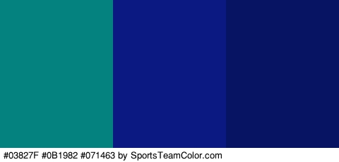 #03827F #0B1982 #071463 Colors