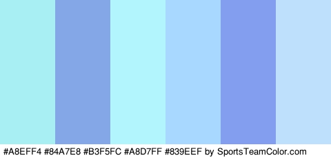 #A8EFF4 #84A7E8 #B3F5FC #A8D7FF #839EEF #BFE0FC Colors