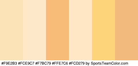 #F9E2B3 #FCE9C7 #F7BC79 #FFE7C6 #FCD279 #EFBA7C Colors