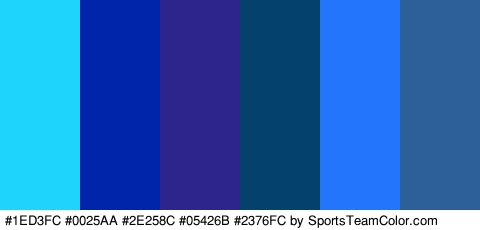 #1ED3FC #0025AA #2E258C #05426B #2376FC #2D5F99 Colors