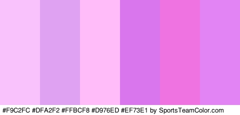 #F9C2FC #DFA2F2 #FFBCF8 #D976ED #EF73E1 #E384F4 Colors