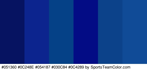 #051360 #0C248E #054187 #030C84 #0C4289 #0F4B96 Colors