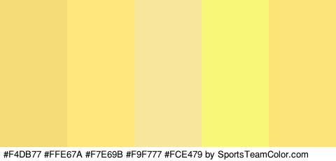 #F4DB77 #FFE67A #F7E69B #F9F777 #FCE479 Colors