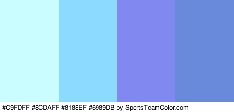 #C9FDFF #8CDAFF #8188EF #6989DB Colors